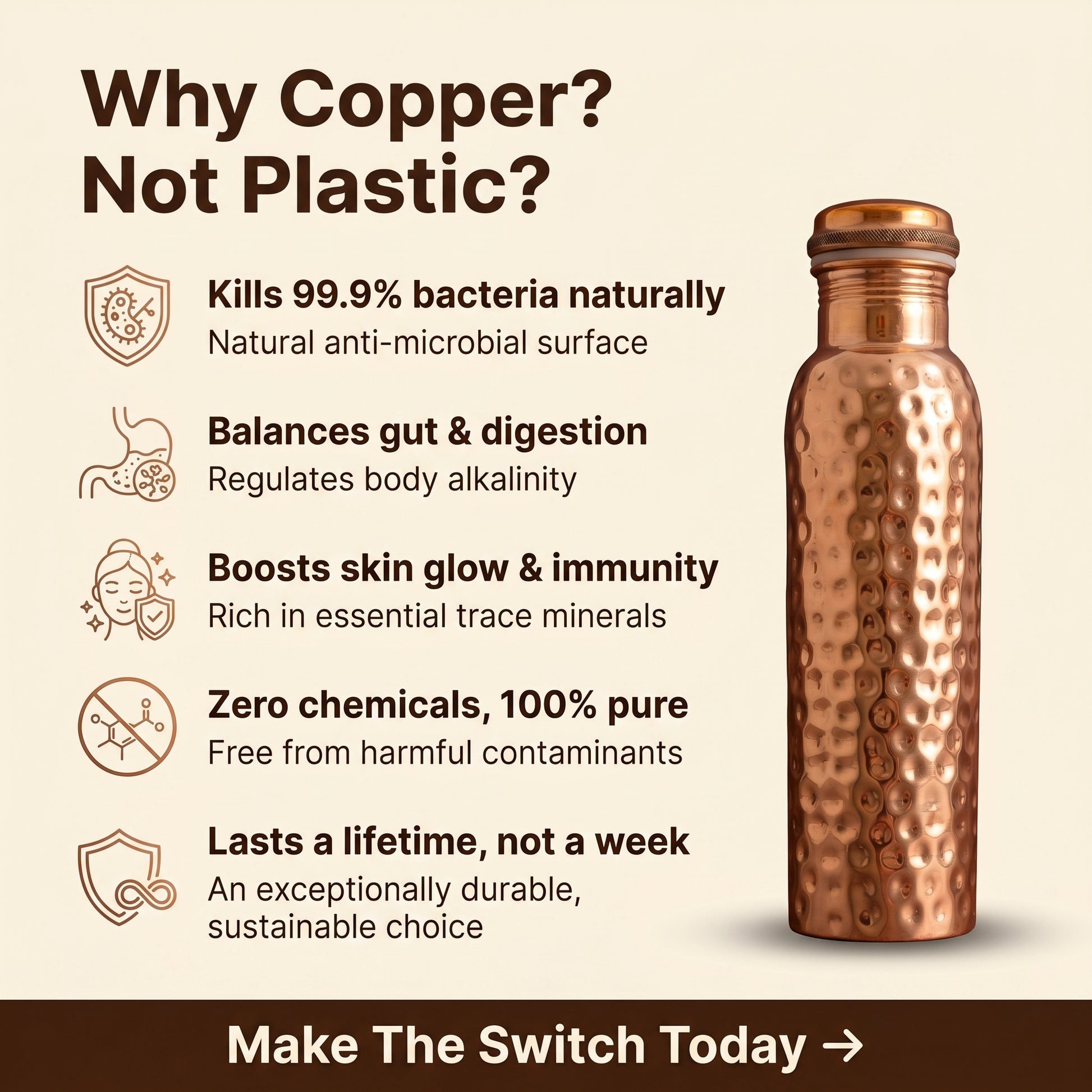 Copper bottle with benefits