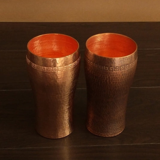 Ayurvedic Copper Beer Glass– Handcrafted Retro Drinkware 500ml (100% Pure Copper)