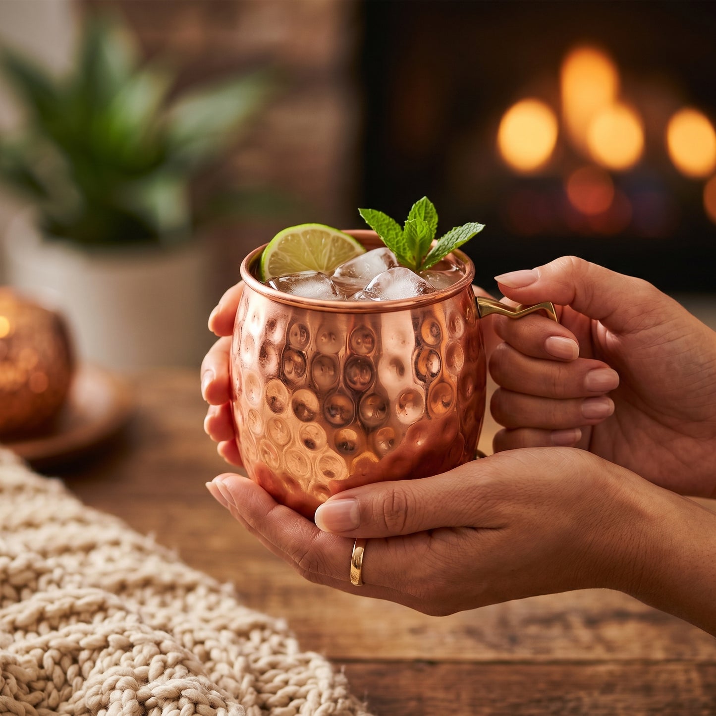 Ayurvedic Copper Moscow Mule Mugs 470ml (Set of 2)- 100% Pure Copper