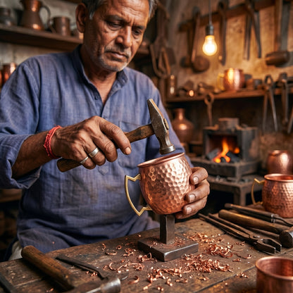 Ayurvedic Copper Moscow Mule Mugs 470ml (Set of 2)- 100% Pure Copper