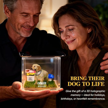 Personalised Pet Holographic Memorial Box – 3D Digital Pet House Keepsake
