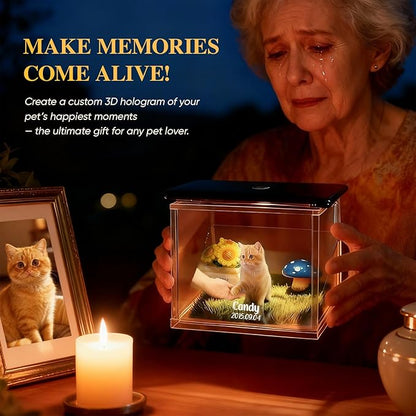 Personalised Pet Holographic Memorial Box – 3D Digital Pet House Keepsake