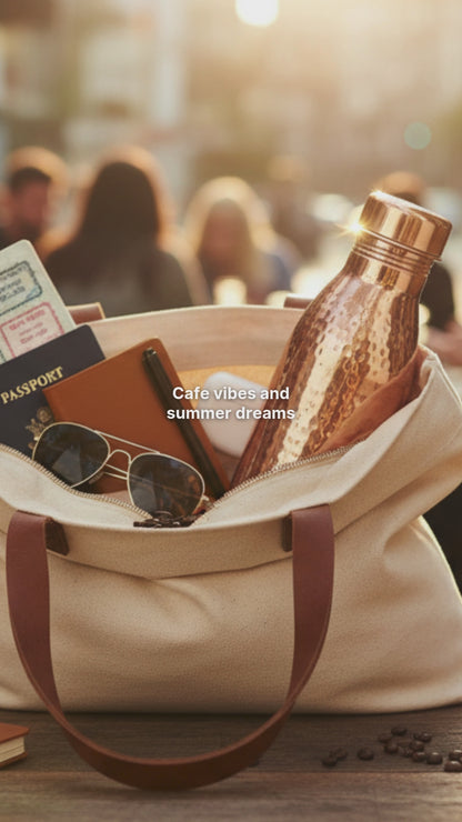 Handcrafted Pure Copper Water Bottle- 800ML