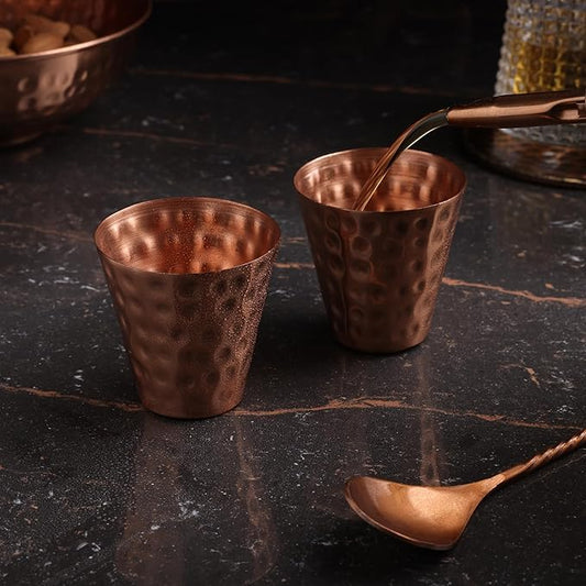 Copper Shot Glass 60ml- for Home Bar (Pack of 2)